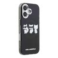 Custodia per iPhone 17 Karl Lagerfeld IML Choupette Trio Watercolor - Compatibile con MagSafe - Nera