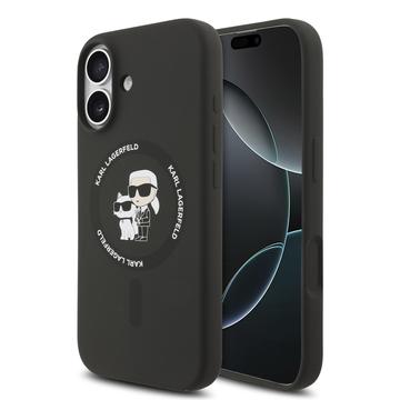 Custodia MagSafe in silicone liquido Karl Lagerfeld Karl and Choupette per iPhone 17