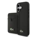 Custodia MagSafe e portacarte magnetico iPhone 17 Lacoste Iconic Petit Pique - Nera