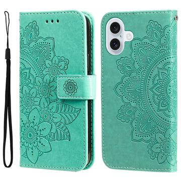 Custodia a portafoglio per iPhone 17 serie Mandala - Verde
