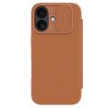 Custodia Flip Nillkin Qin Pro per iPhone 17 - Marrone