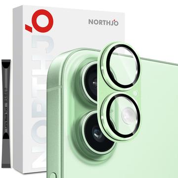 iPhone 17 Northjo Protezione completa in metallo opaco e vetro temperato Protezione della lente della fotocamera - Verde