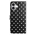 Custodia a portafoglio per iPhone 17 con motivo a pois - Nero