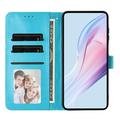 Custodia a portafoglio per iPhone 17 con motivo a pois - Blu