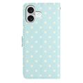 Custodia a portafoglio per iPhone 17 con motivo a pois - Blu