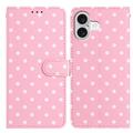 Custodia a portafoglio per iPhone 17 con motivo a pois - Rosa