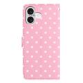 Custodia a portafoglio per iPhone 17 con motivo a pois - Rosa