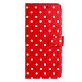 Custodia a portafoglio per iPhone 17 con motivo a pois - Rossa