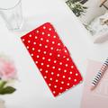 Custodia a portafoglio per iPhone 17 con motivo a pois - Rossa