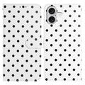 Custodia a portafoglio per iPhone 17 con motivo a pois - Bianca