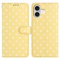 Custodia a portafoglio per iPhone 17 con motivo a pois - Giallo