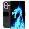 iPhone 17 Custodia Portafoglio - Drago di Fuoco Blu