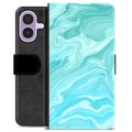 iPhone 17 Custodia Portafoglio - Marmo Blu