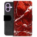 iPhone 17 Custodia Portafoglio - Marmo Rosso