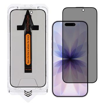 Proteggi schermo in vetro temperato iPhone 17 Privacy con strumento di installazione - 9H - Bordo nero