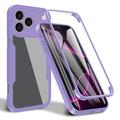 Custodia per iPhone 17 Pro serie 360 Protection - Viola / trasparente