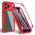 Custodia per iPhone 17 Pro serie 360 Protection - Rossa / Trasparente