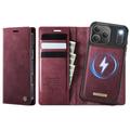 Custodia a portafoglio staccabile 2 in 1 iPhone 17 Pro Caseme C49 - Compatibile con MagSafe, RFID - Rossa