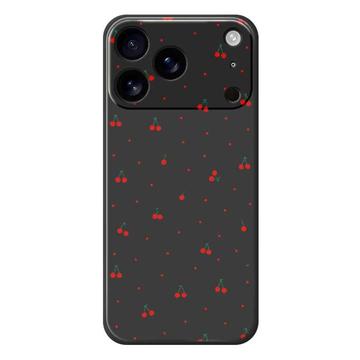 Custodia in TPU con motivo a ciliegia per iPhone 17 Pro - Nera