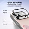 Custodia iPhone 17 Pro Dux Ducis Luvy con anello per le dita e cinturino per la mano - Rosa chiaro / Farfalla