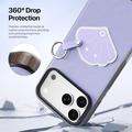 Custodia iPhone 17 Pro Dux Ducis Luvy con anello per le dita e cinturino per la mano - Viola / Conchiglia