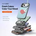 Custodia per iPhone 17 Pro Dux Ducis Luvy con anello per le dita e cinturino per la mano - Blu cielo / Cuore