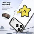 Custodia per iPhone 17 Pro Dux Ducis Luvy con anello per le dita e cinturino per la mano - Bianco / Stella