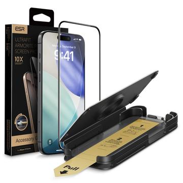 Protezione dello schermo in vetro temperato iPhone 17 Pro ESR UltraFit Armorite Pro - 9H, 0.3mm - Bordo nero