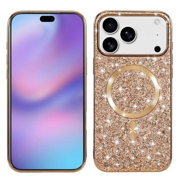 Custodia glitterata per iPhone 17 Pro - Compatibile con MagSafe - Oro rosa