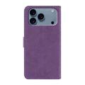 iPhone 17 Pro Elegante custodia a portafoglio retrò con portacarte rotante - Viola