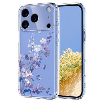 Custodia in TPU con motivo floreale per iPhone 17 Pro - Viola