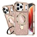 Custodia ibrida iPhone 17 Pro Glitter con Kickstand - Compatibile con MagSafe - Oro del deserto