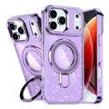 Custodia ibrida iPhone 17 Pro Glitter con Kickstand - Compatibile con MagSafe - Viola