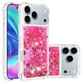 Custodia in TPU iPhone 17 Pro/18 Pro Glitter Quicksand - Cuori rosa