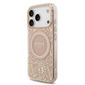 Custodia con cinturino perlato iPhone 17 Pro Guess IML Flowers Allover Electro - Compatibile con MagSafe