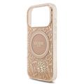 Custodia con cinturino perlato iPhone 17 Pro Guess IML Flowers Allover Electro - Compatibile con MagSafe