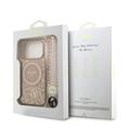 Custodia con cinturino perlato iPhone 17 Pro Guess IML Flowers Allover Electro - Compatibile con MagSafe