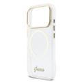 Custodia con cinturino iPhone 17 Pro Guess IML Glitter Script - Compatibile con MagSafe - Trasparente