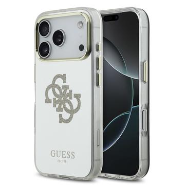 Custodia ibrida iPhone 17 Pro Guess Mirror 4G Glitter Logo - Compatibile con MagSafe - Ora