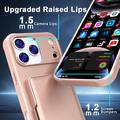 Custodia ibrida per iPhone 17 Pro con specchio nascosto e slot per schede - rosa