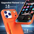 Custodia ibrida per iPhone 17 Pro con specchio nascosto e slot per schede - Arancione