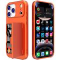 Custodia ibrida per iPhone 17 Pro con specchio nascosto e slot per schede - Arancione