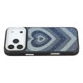 Custodia ibrida magnetica per iPhone 17 Pro Jaucase Heart Pattern - Nero