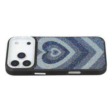 Custodia ibrida magnetica per iPhone 17 Pro Jaucase Heart Pattern - Nero
