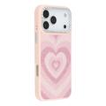 Custodia ibrida magnetica per iPhone 17 Pro Jaucase Heart Pattern - Rosa