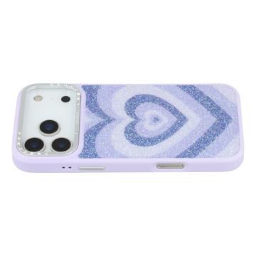 Custodia ibrida magnetica per iPhone 17 Pro Jaucase Heart Pattern - Viola