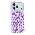 Custodia ibrida magnetica per iPhone 17 Pro Jaucase con stampa leopardata - Viola
