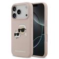 Custodia MagSafe in silicone liquido per iPhone 17 Pro Karl Lagerfeld Double Heads - Rosa