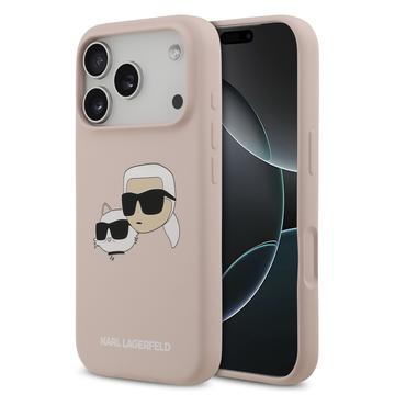 Custodia MagSafe in silicone liquido per iPhone 17 Pro Karl Lagerfeld Double Heads - Rosa