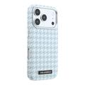 Custodia per iPhone 17 Pro con placca in resina a motivo pied-de-poule firmata Karl Lagerfeld - Compatibile con MagSafe - Blu